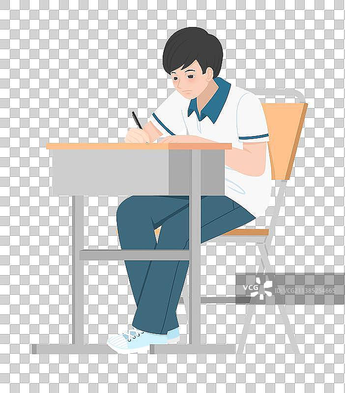 卡通正在学习的学生元素图片素材