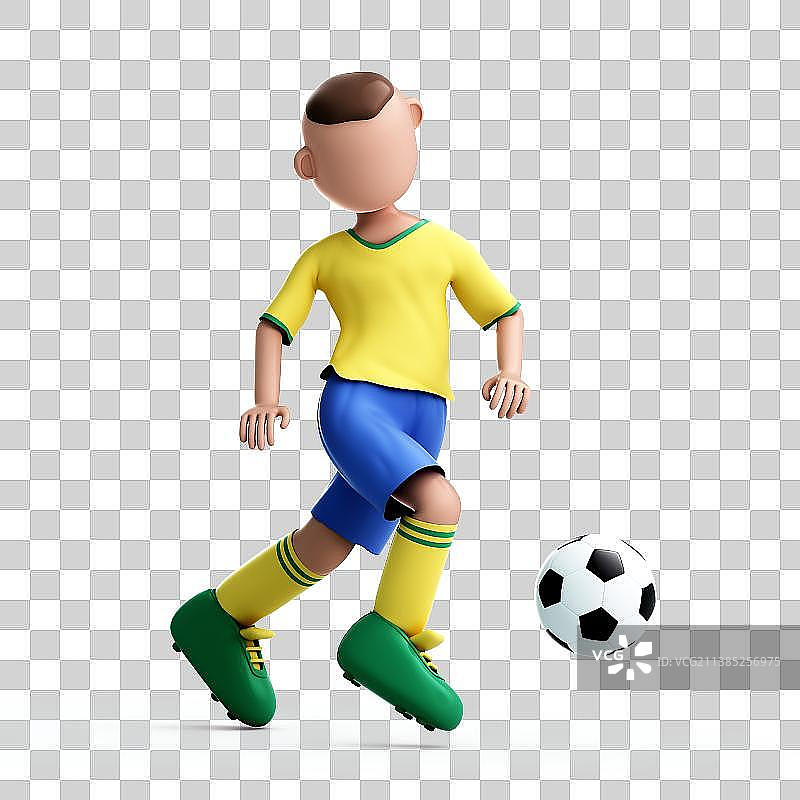 3D渲染的可爱的足球运动员图片素材