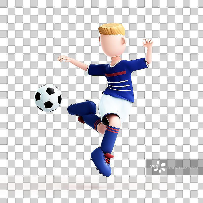 3D渲染的可爱的足球运动员图片素材