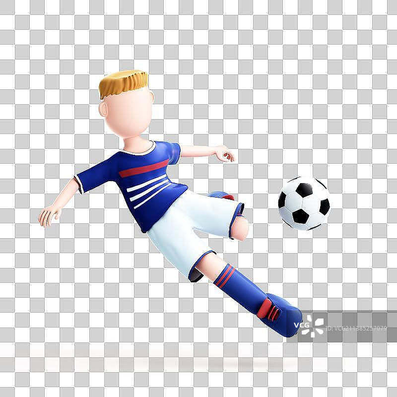 3D渲染的可爱的足球运动员图片素材