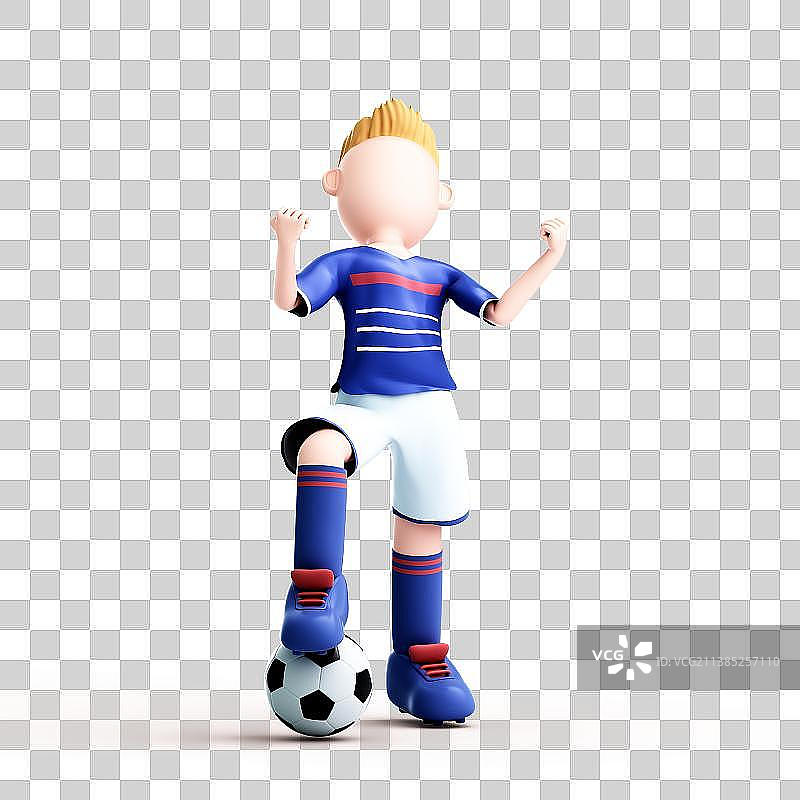 3D渲染的可爱的足球运动员图片素材