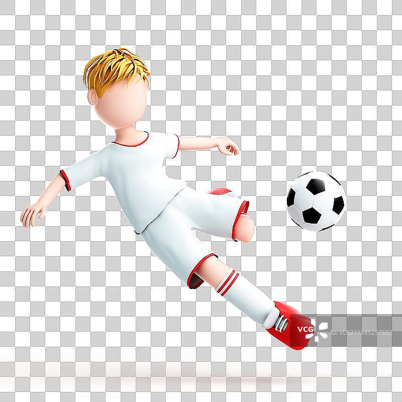 3D渲染的可爱的足球运动员图片素材