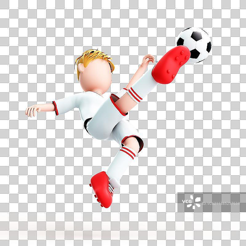 3D渲染的可爱的足球运动员图片素材