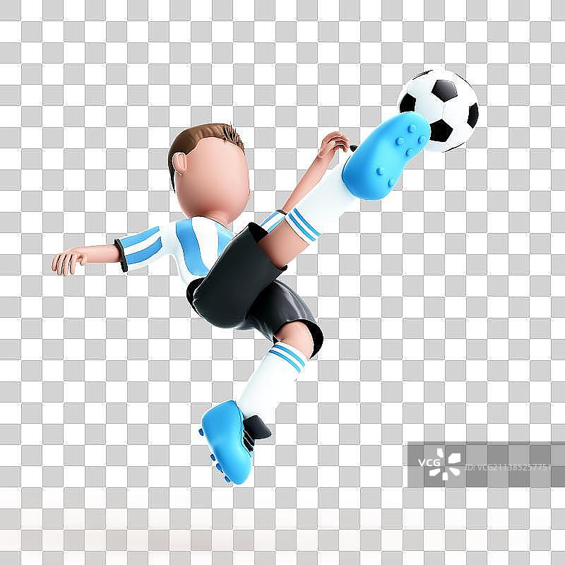 3D渲染的可爱的足球运动员图片素材