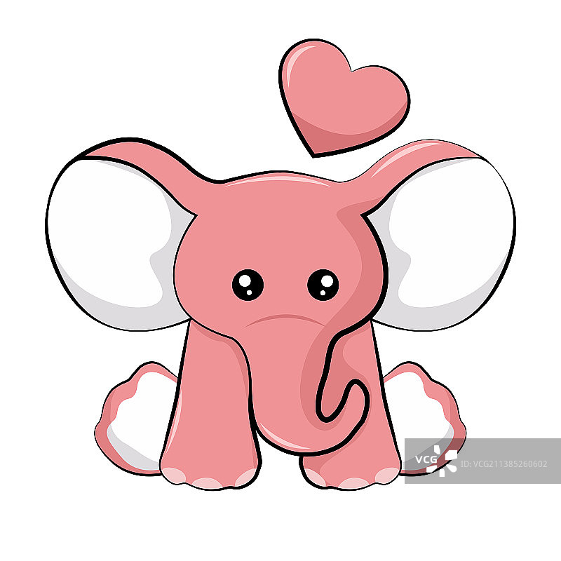 小象情人节贺卡图片素材
