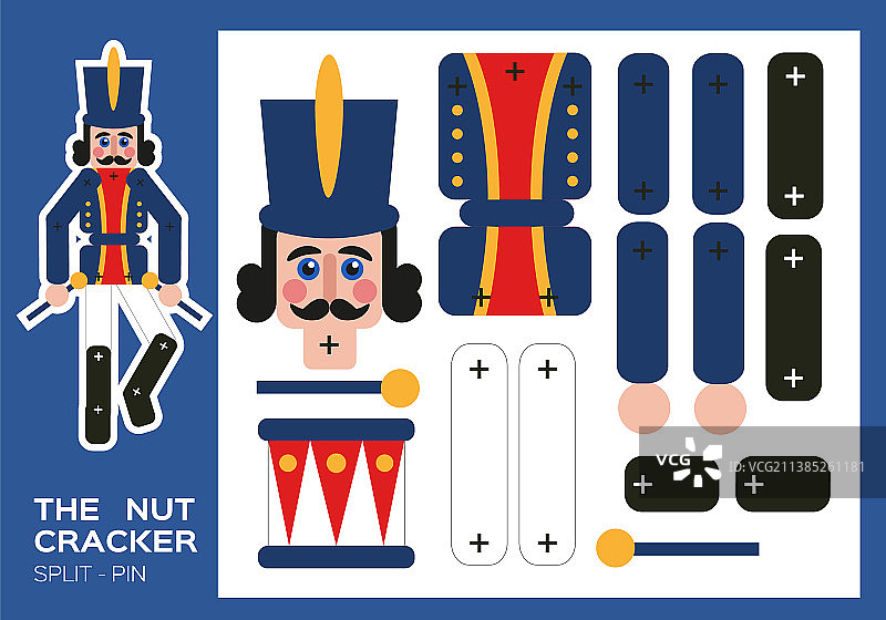 胡桃夹子开合纸模游戏圣诞节图片素材