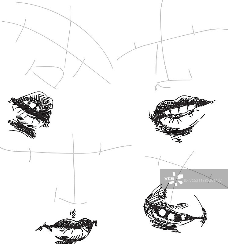 手绘嘴唇图片素材