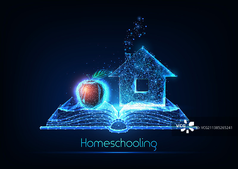未来感在线家庭学校学习概念图片素材
