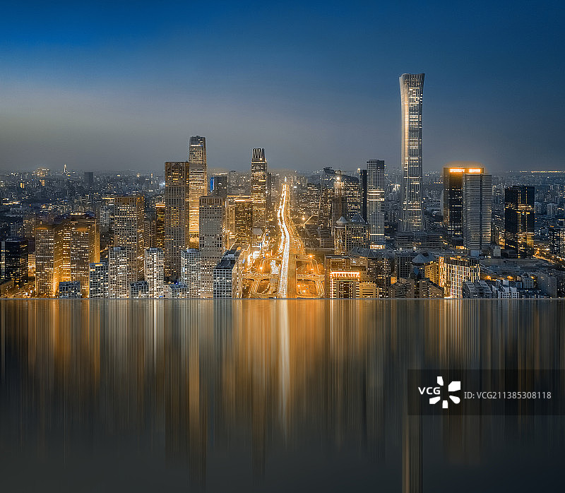 北京国贸夜景图片素材