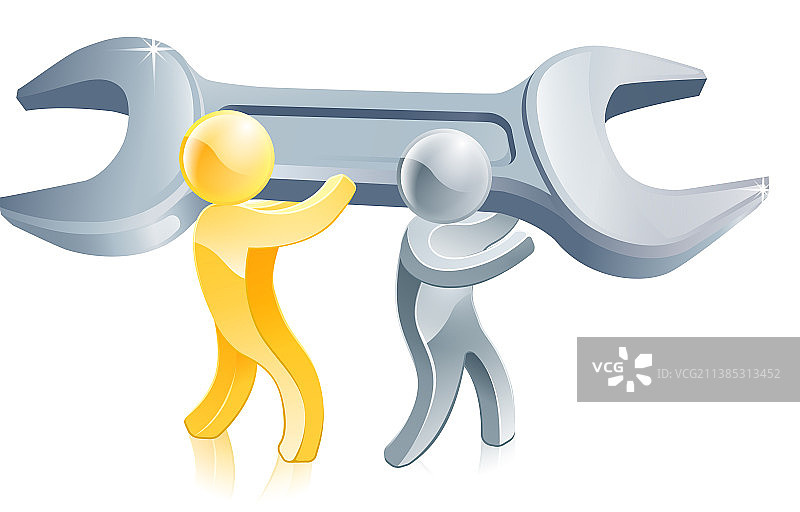 人物与扳手图片素材