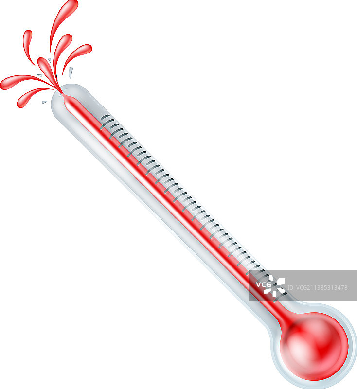 爆裂的温度计图片素材