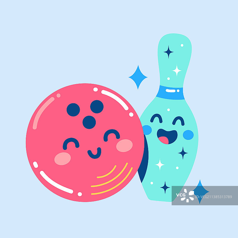 可爱闪光爱好贴纸扁平设计图片素材