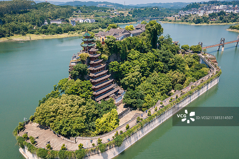 重庆忠县石宝寨，江上明珠图片素材