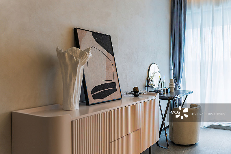现代风格卧室时尚的梳妆台图片素材