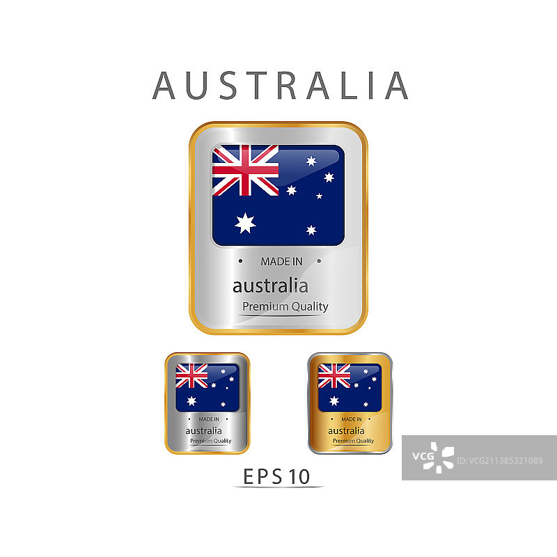 澳大利亚制造标签印章徽章或标志图片素材