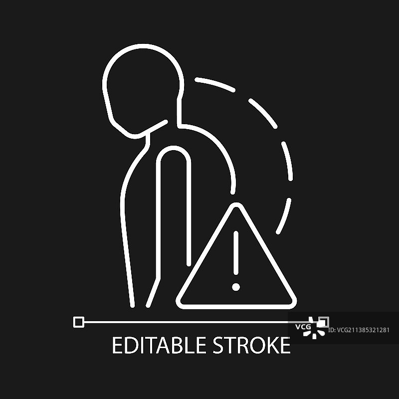 重度脊柱侧弯白色线性图标图片素材