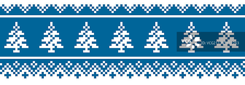 冬季圣诞新年像素无缝图案图片素材