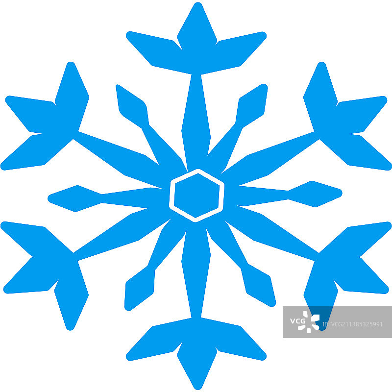 白色背景上的蓝色雪花图片素材
