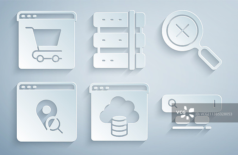 云技术数据传输放大镜图标图片素材