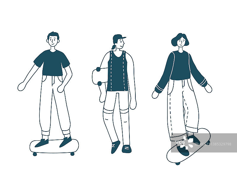 时尚青年和情侣套装图片素材