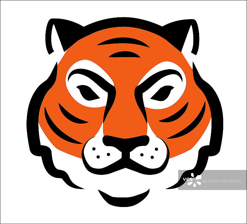 老虎抽象Logo线条设计元素图片素材