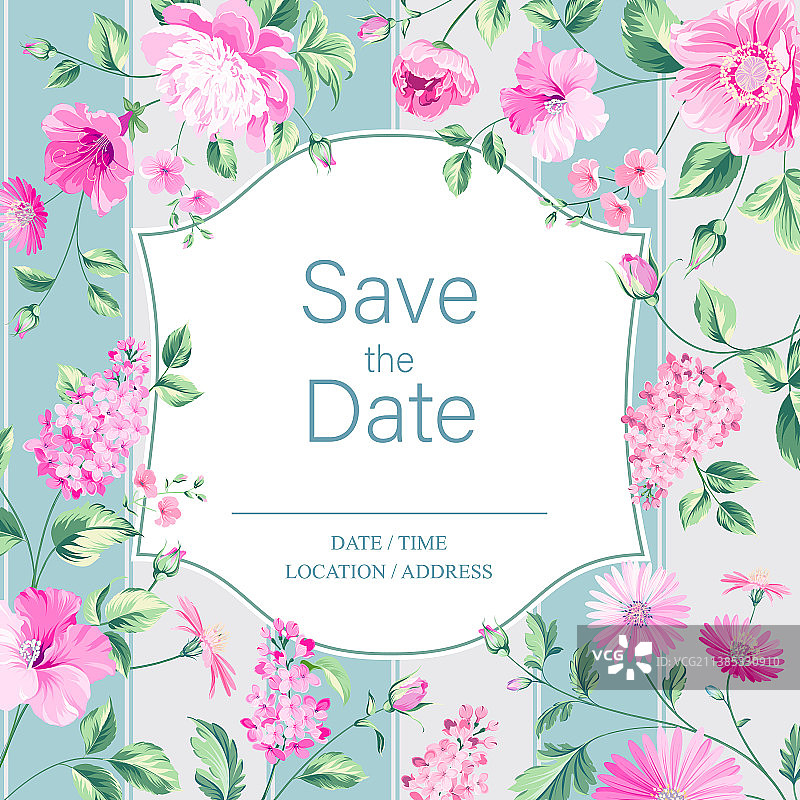 花卉邀请卡婚礼植物模板图片素材