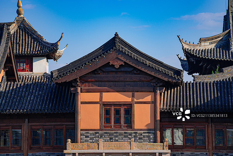 江苏昆山市锦溪古镇江南建筑风貌图片素材