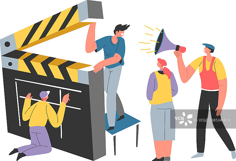 电影制作和电影摄影行业工作者图片素材