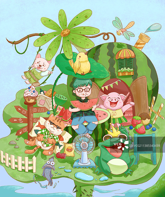 动物王国的夏天图片素材