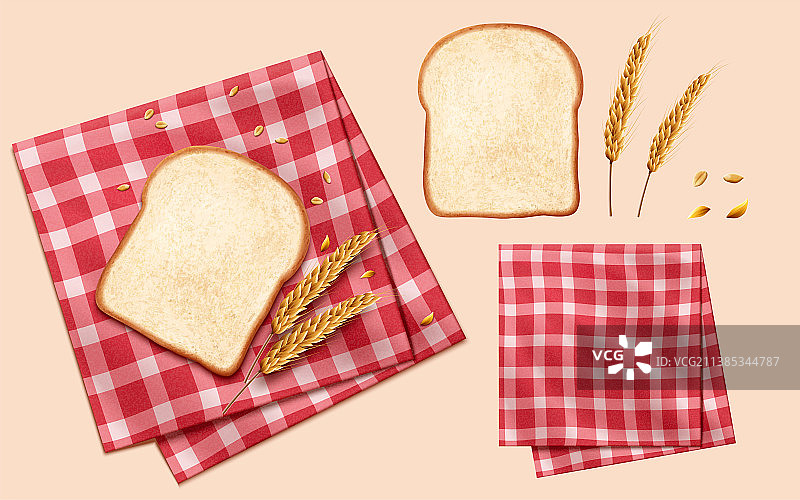 松软白吐司与野餐垫素材图片素材