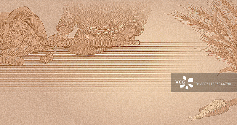 复古雕刻线条烘焙坊背景图片素材