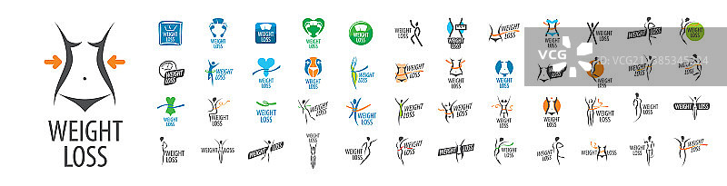 白色背景上的减肥标志合集图片素材