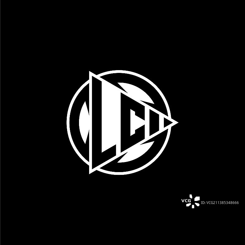 LC字母组合logo，三角形圆形图片素材
