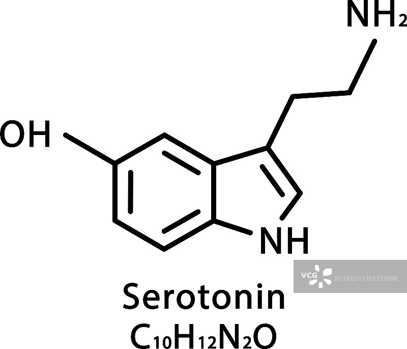 血清素分子结构示意图图片素材