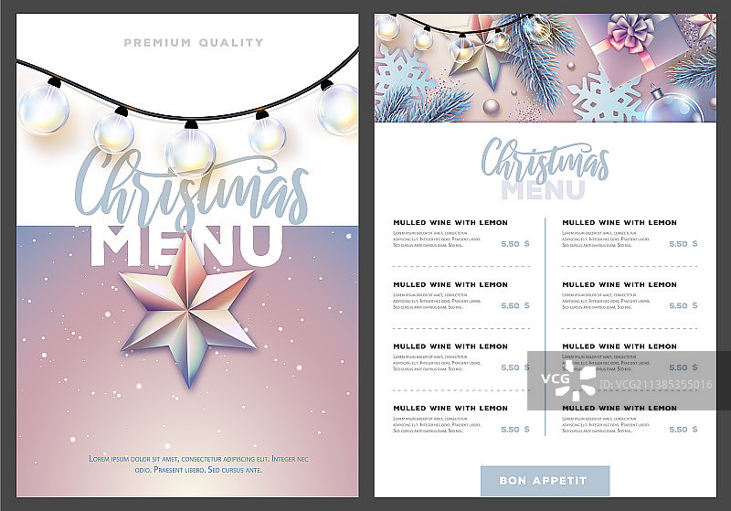 餐厅圣诞节假日菜单设计图片素材