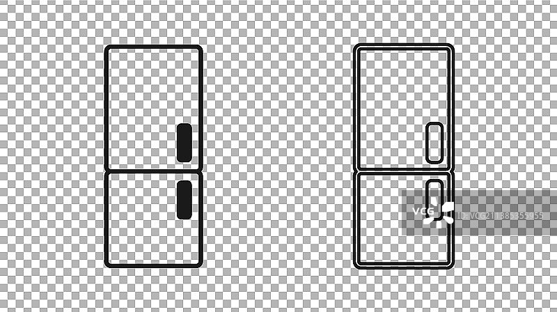 透明背景上的黑色冰箱图标图片素材
