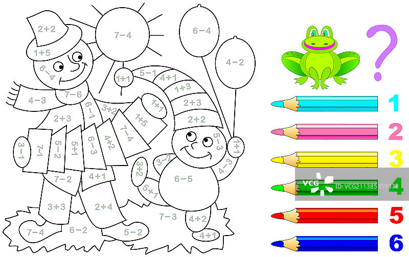 儿童加法数学练习题图片素材