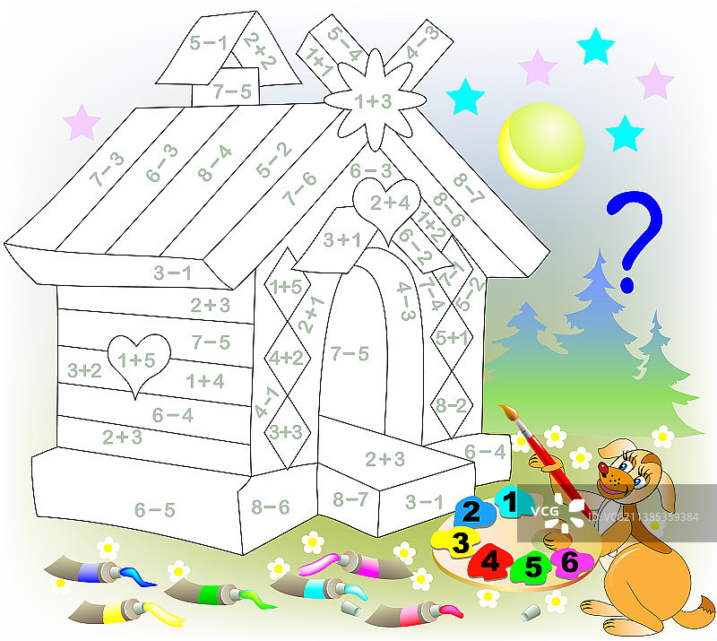 儿童加法数学练习题图片素材