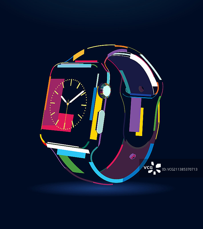智能手表抽象彩色数绘图片素材