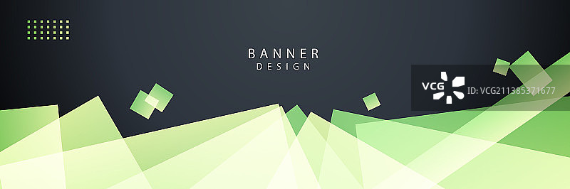 绿色banner背景抽象几何设计图片素材