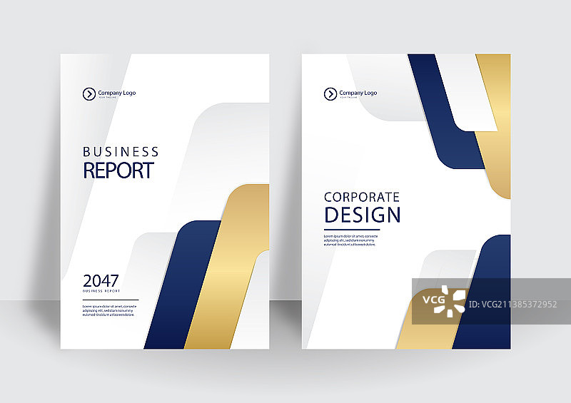 现代蓝金色商务封面模版图片素材