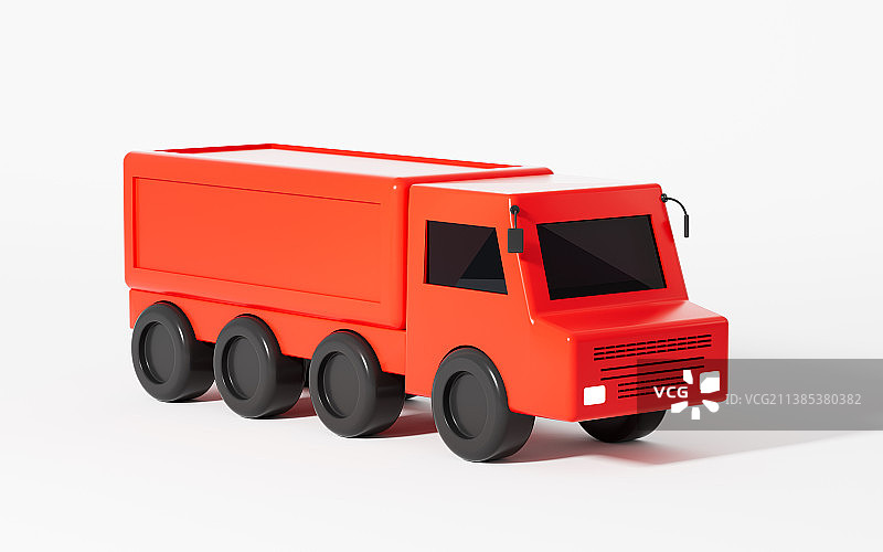 卡通物流大货车3D渲染图片素材