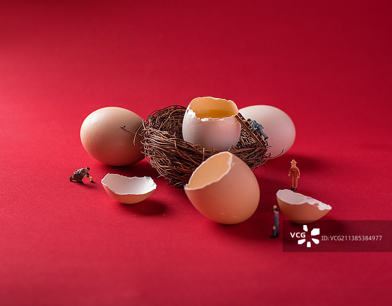 红色的创意鸡蛋美食静物摄影图片素材