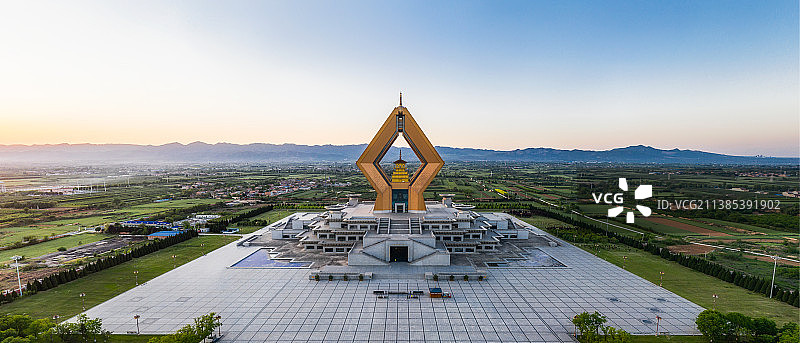 陕西西安著名景点宝鸡法门寺合十舍利塔航拍图片素材