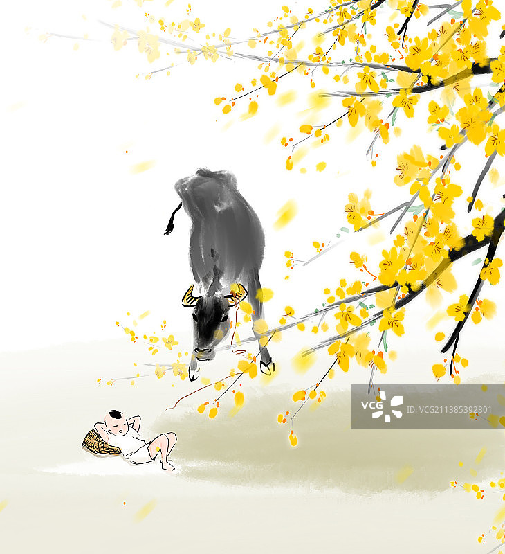 传统文化中国风儿童文学插图图片素材