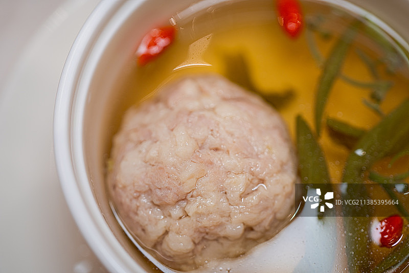 江南灶狮子头 扬州菜 特写镜头图片素材