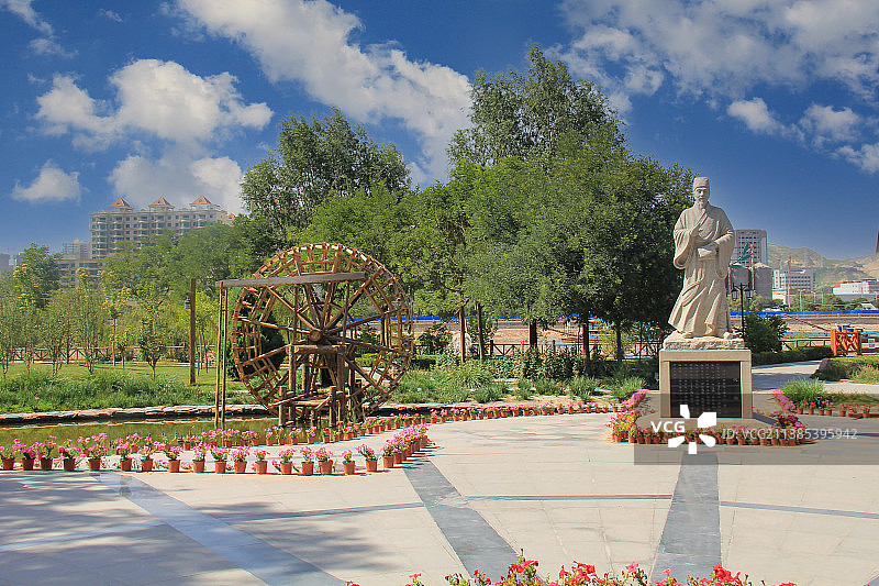 甘肃兰州水车博览园：段续雕像图片素材