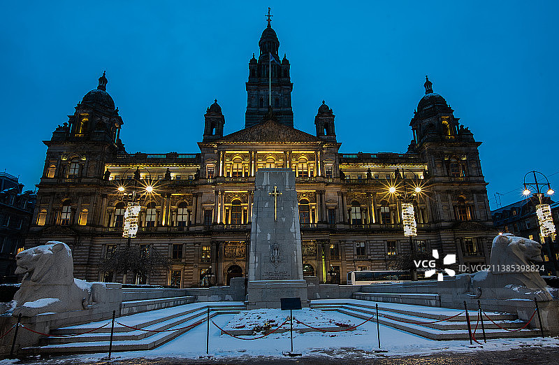 英国苏格兰格拉斯哥市政厅议会大厦图片素材