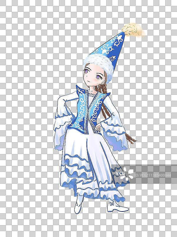 五十六个名族之哈萨克族姑娘图片素材