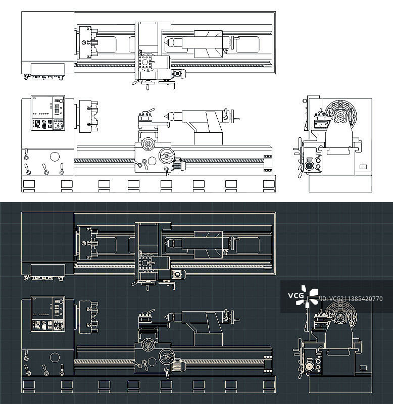 机械车床蓝图图片素材